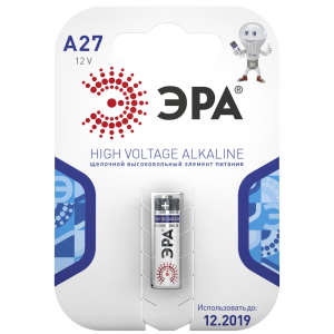 Батарейка A27 алкалиновая BL1 ЭРА 