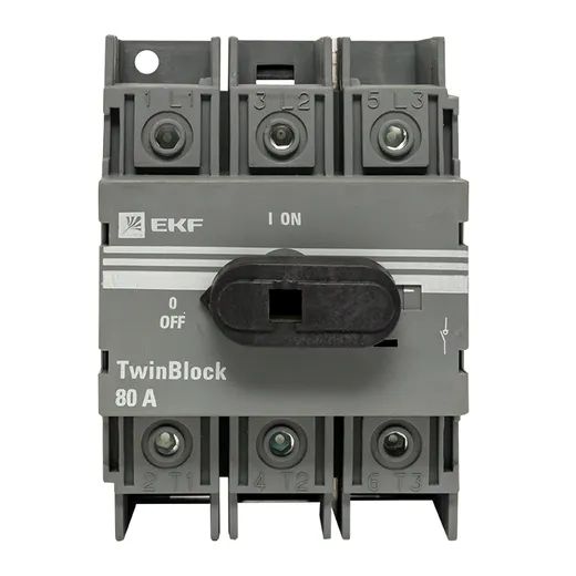 Рубильник 80A 3P c рукояткой управления для прямой установки TwinBlock EKF