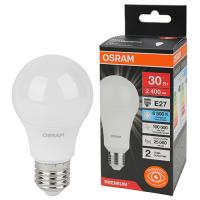 Лампа свд 220В Е27 30Вт 6500К 2400лм стандарт A80 матовая Osram LED Value black