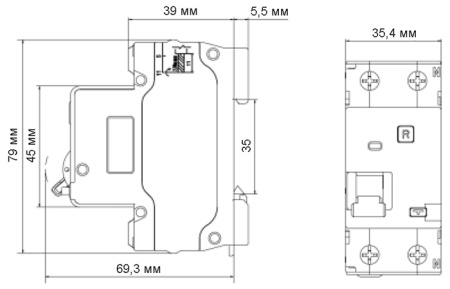 Дифавтомат 2Р 25А C тип AC 30мА 6кА 2мод ДИФ-103 DEKraft